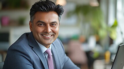 Obraz premium Professional Businessman Smiling at Camera