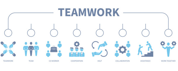 Teamwork banner web icon vector illustration concept