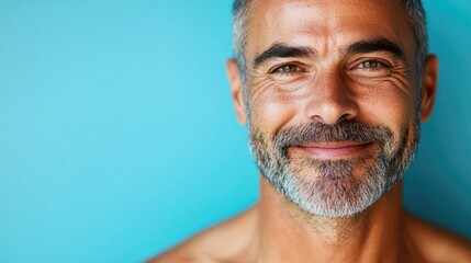Bearded Man with Facial Hair and Mustache