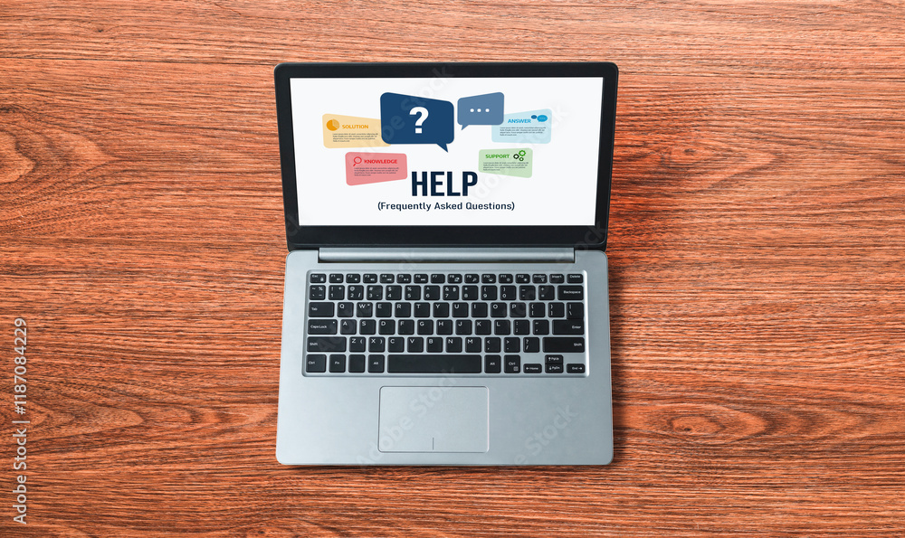 Poster help screen on the website provide answer to faq frequently asked question snugly with knowledge inf