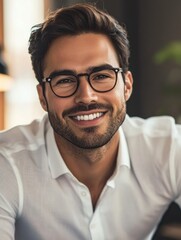 Obraz premium Elegant Man in Modern Business Environment
