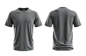 Versatile gray t-shirt front, side, and back views for mockup design