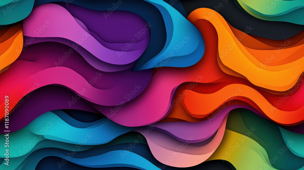 Poster seamless gradient, a close-up image showcasing vibrant gradient lines flowing smoothly, ideal for de