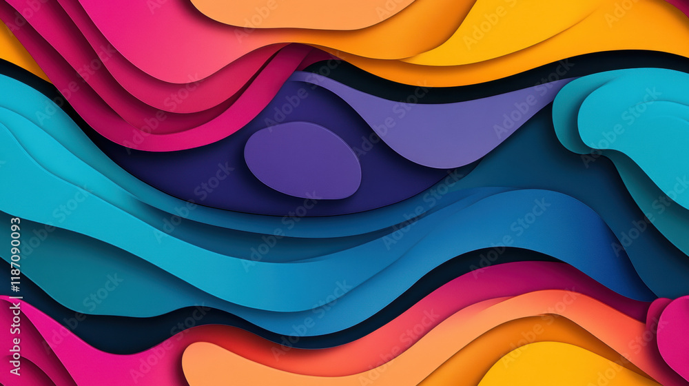 Poster seamless gradient, a close-up image featuring vibrant gradient lines flowing smoothly, showcasing hi