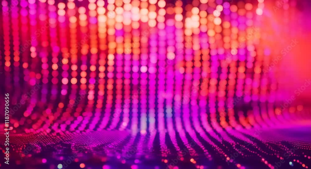 Aufkleber colorful abstract digital waveform featuring glowing dots in vibrant hues illustrating technology an