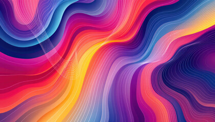 Fototapeta premium Vibrant Rainbow Abstract Wave Background