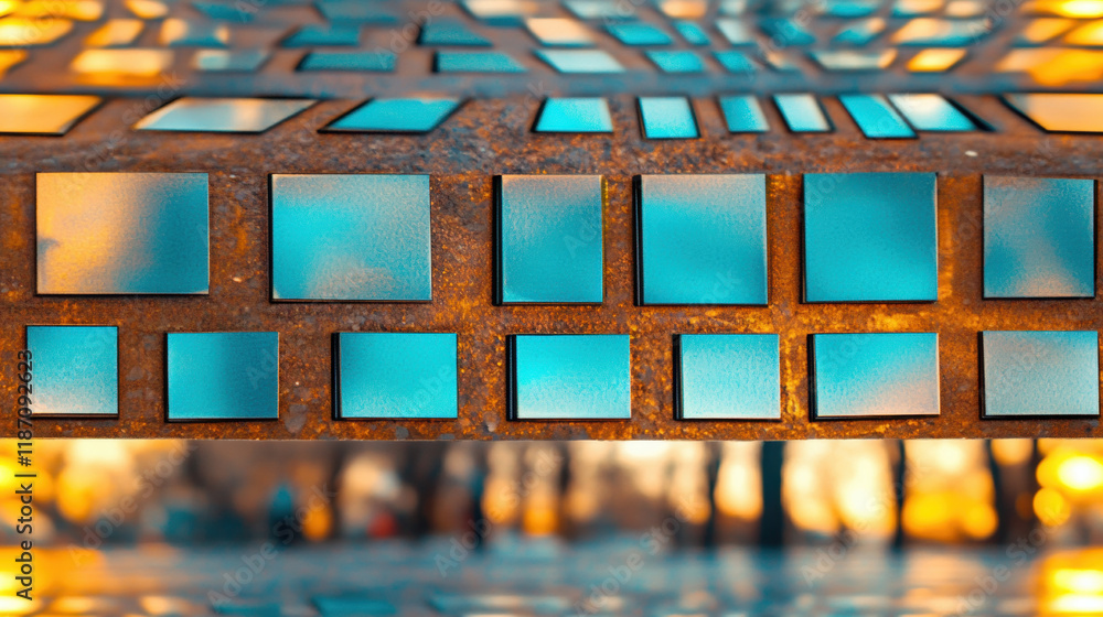 Poster seamless gradient, a macro shot capturing gradient lines forming a grid pattern, showcasing high fid