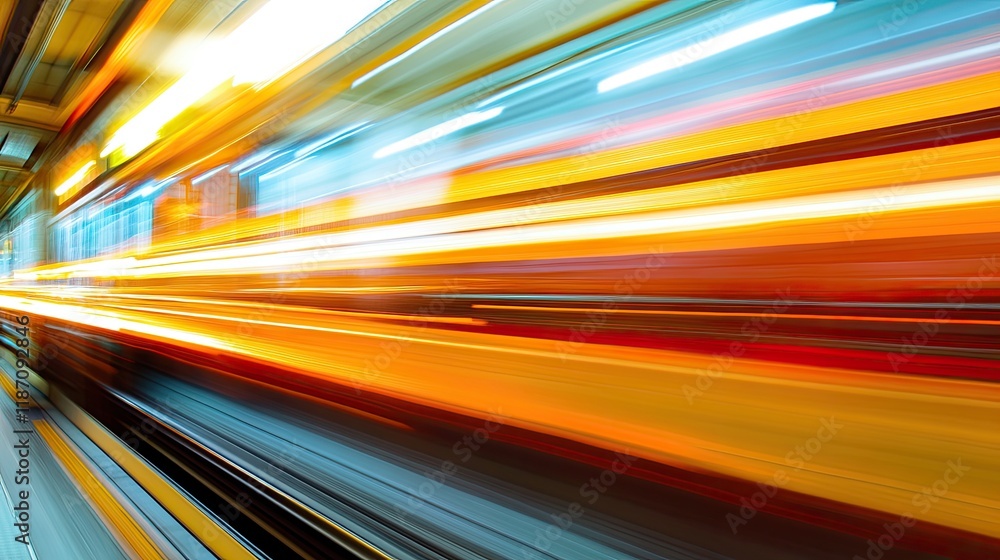Poster abstract motion blur of a fast moving train
