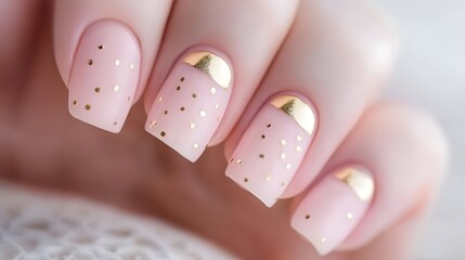 Elegant nails with soft pink polish