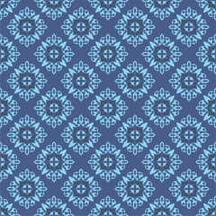 Seamless floral pattern. Vector background blue and sky blue color seamless pattern.