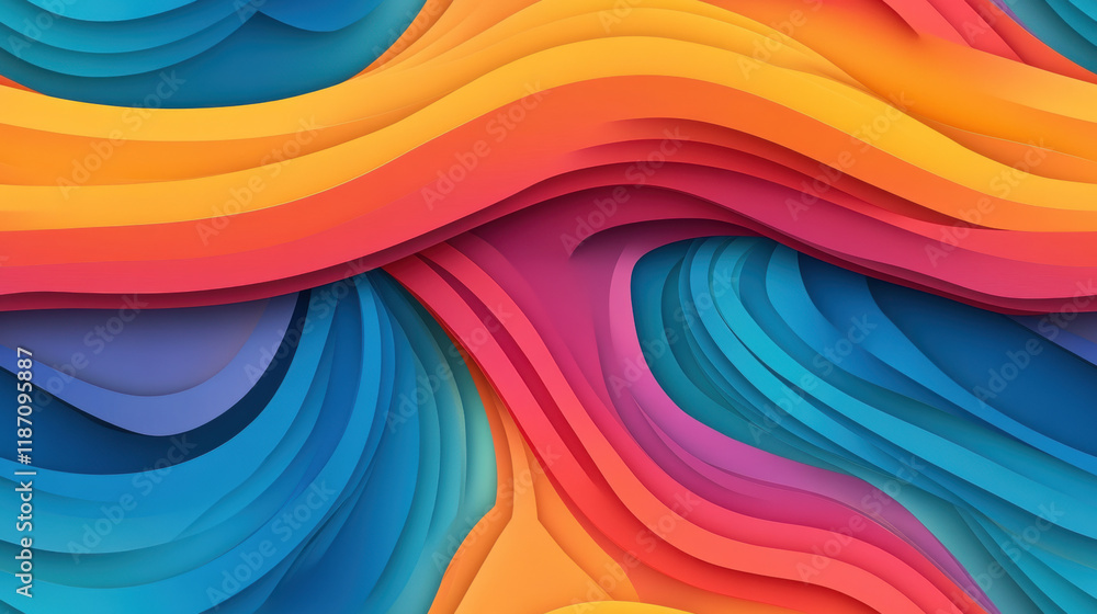 Poster seamless gradient, a high-fidelity png image depicting realistic gradient lines in a creative wrappi