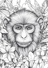 Obraz premium Monkey Coloring Pages