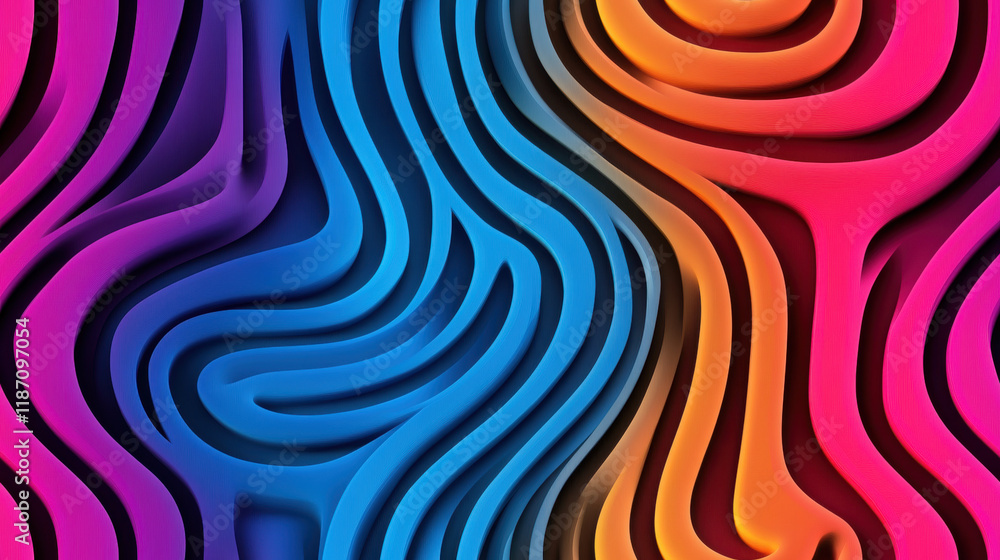 Poster seamless gradient, a surreal image featuring gradient lines forming a labyrinth, captured in high fi