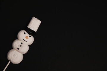 snowman on black background