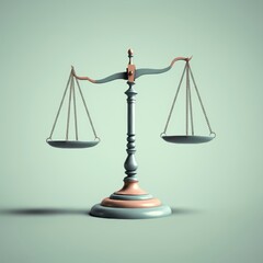 Golden scales of justice, balanced, symmetrical, soft lighting, pink and peach gradient background, legal symbol, 3D rendering, metallic texture, conceptual image, law and order, equality, fairness, j