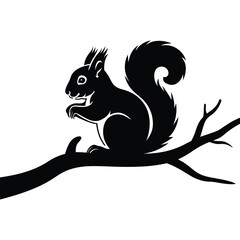 Squirrel logo vector and illustration design