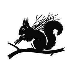 Squirrel logo vector and illustration design