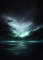 Fototapeta premium A dark sky with a large cloud and a bright light in the middle