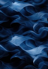 Obraz premium The image is a blue and white abstract painting of flames
