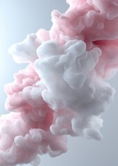 Obraz premium A pink and white smoke cloud with a white cloud in the middle