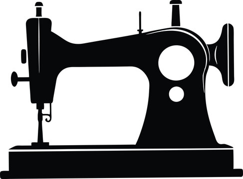recommend clip art: sewing machine silhouette,sewing machine flat vector icon