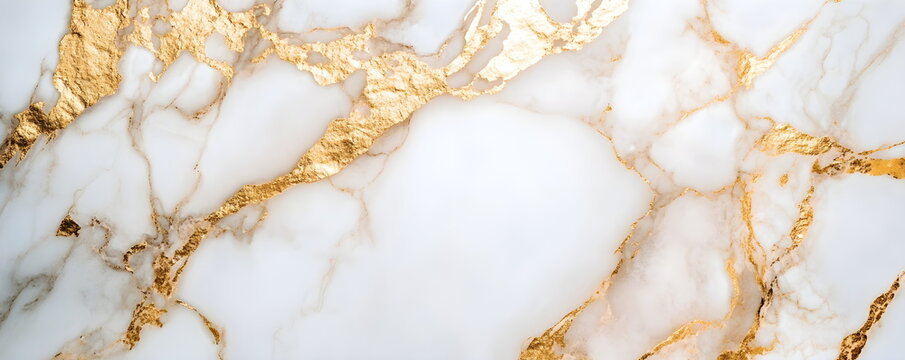 White marble background with gold veins. - Powered by Adobe