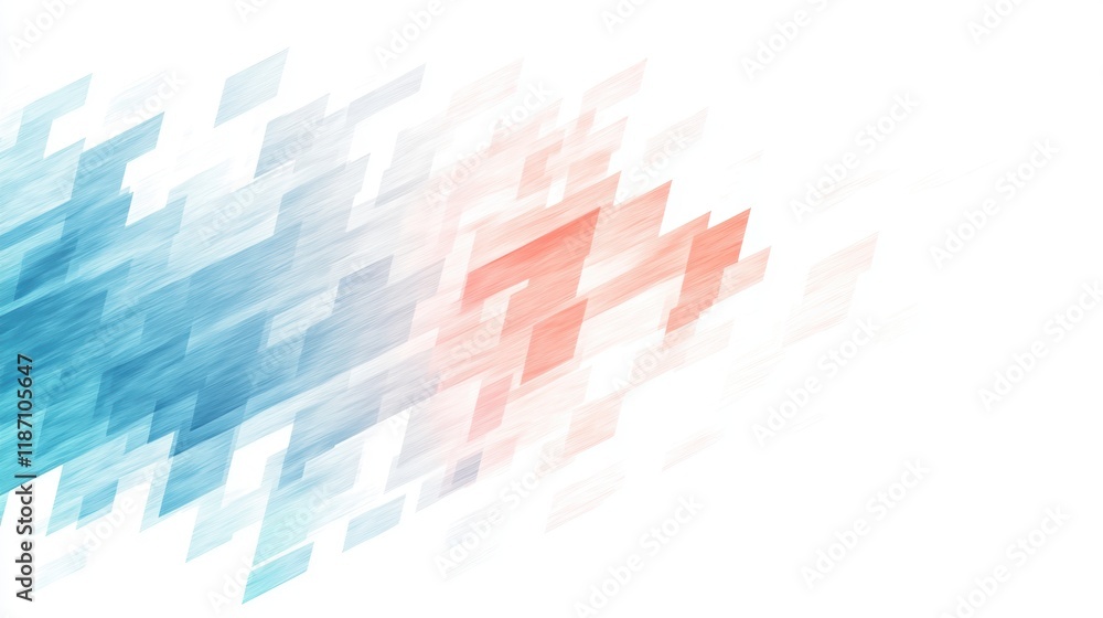 Poster abstract dynamic background with blue and red gradient color flowing shapes