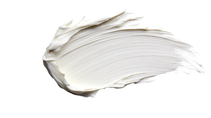 A smooth white paint stroke on a transparent background. transparent background