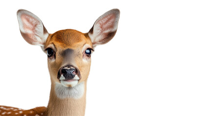 Fototapeta premium Close-up of a young deer displaying its charming features. transparent background