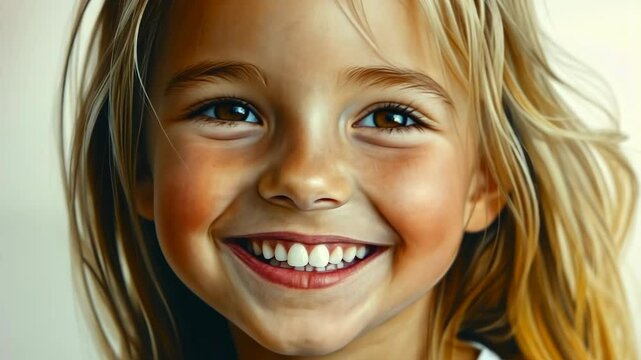 Joyful child laughing and smiling with energy and playfulness