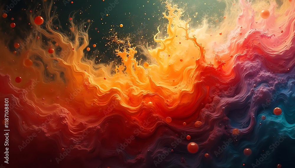 Poster liquid abstract colorful texture background ai generative