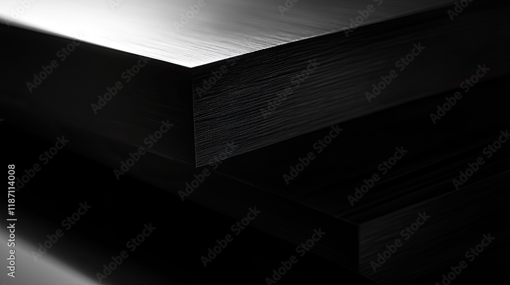 Poster abstract black surfaces intersect in geometric design