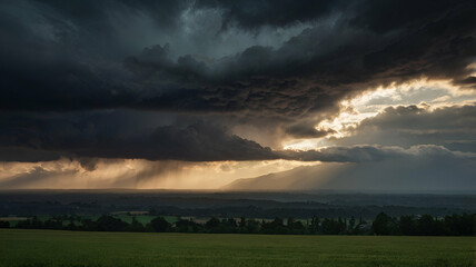 clouds over the field