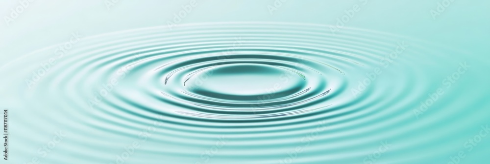 Poster concentric ripples expanding outwards from the point of impact of a single water droplet on a tranqu