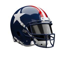 Fototapeta premium Red, White, and Blue American Football Helmet with Dynamic Patriotic Design On Transparent Background 
