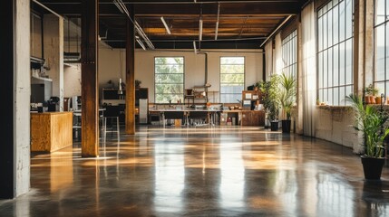 Sunlit Industrial Loft Interior Design