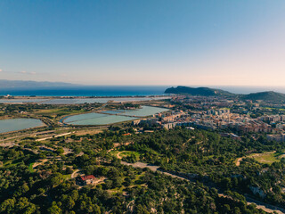Cagliari aerial panorama, Italy Sardegna