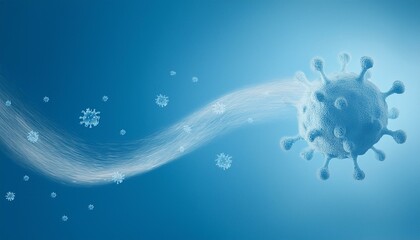 Obraz premium An image highlighting how virus particles spread through air currents, visualizing wind movement