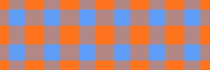 Flooring tartan plaid vector, sexual check background seamless. Professional fabric texture textile pattern in indian orange and blue colors.