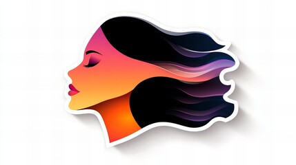 Abstract portrait of a woman with flowing hair. Warm color palette, elegant style.