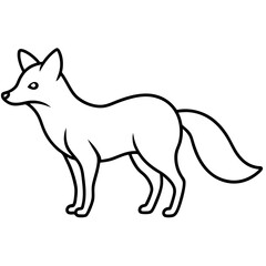 illustration of a fox for colouring book