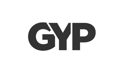GYP logo design template with strong and modern bold text. Initial based vector logotype featuring simple and minimal typography. Trendy company identity.