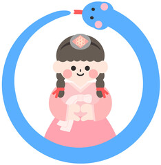 2025년 을사년 새해 설날 한복 일러스트 푸른뱀 일러스트 푸른뱀테두리 새해테두리 새해라벨 설날라벨 새해합성도안 새해 어린이 푸른뱀프레임 한복프레임 뱀프레임 뱀테두리 새해 테두리 새해 라벨 일러스트