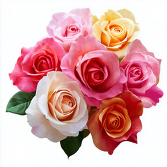 Colorful Rose Bouquets Collection in PNG for Valentine Decoration Transparent Background






