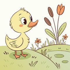Fototapeta premium duck in the grass