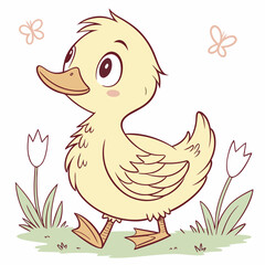 little bird with flowers