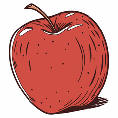 red apple isolated on white