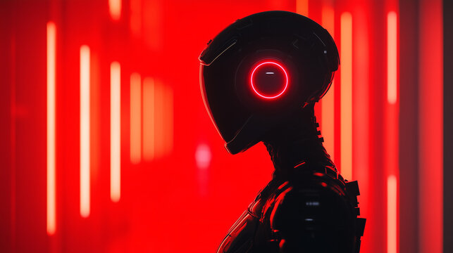 A futuristic digital silhouette of artificial intelligence technologie