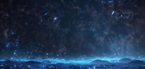 Obraz premium A cosmic abstract blue background with bokeh and subtle starlight effects, art, design