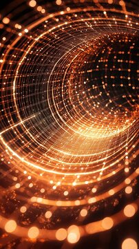 Exploring infinite digital tunnels with glowing mocha mousse patterns